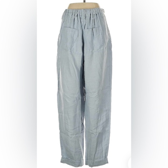 Not Perfect Linen Light Blue Tapered Leg Linen Pants Size Small/ Medium - Picture 3 of 4